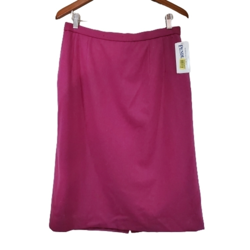 NWT Vintage 80's Pendleton 100% Virgin Wool Pink Pencil Skirt Size 12